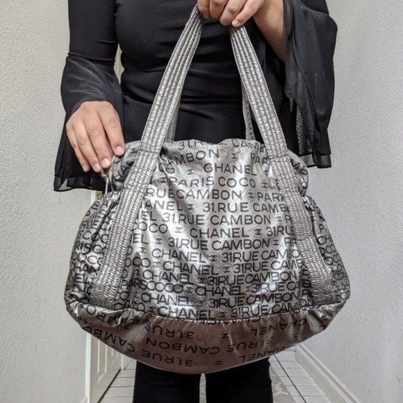 CHANEL Handbags - Chanel Shoulder Bag Silver Vinyl authentic